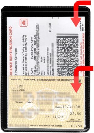 StoreSMART Black Auto Insurance and Registration Card Holder – Dual-Pocket 4″ × 5⅝″ Protector Durable Vinyl Wallets for Vehicle Car, Insurance Cards, Business Cards, IDs, Organizers - 2 Pack